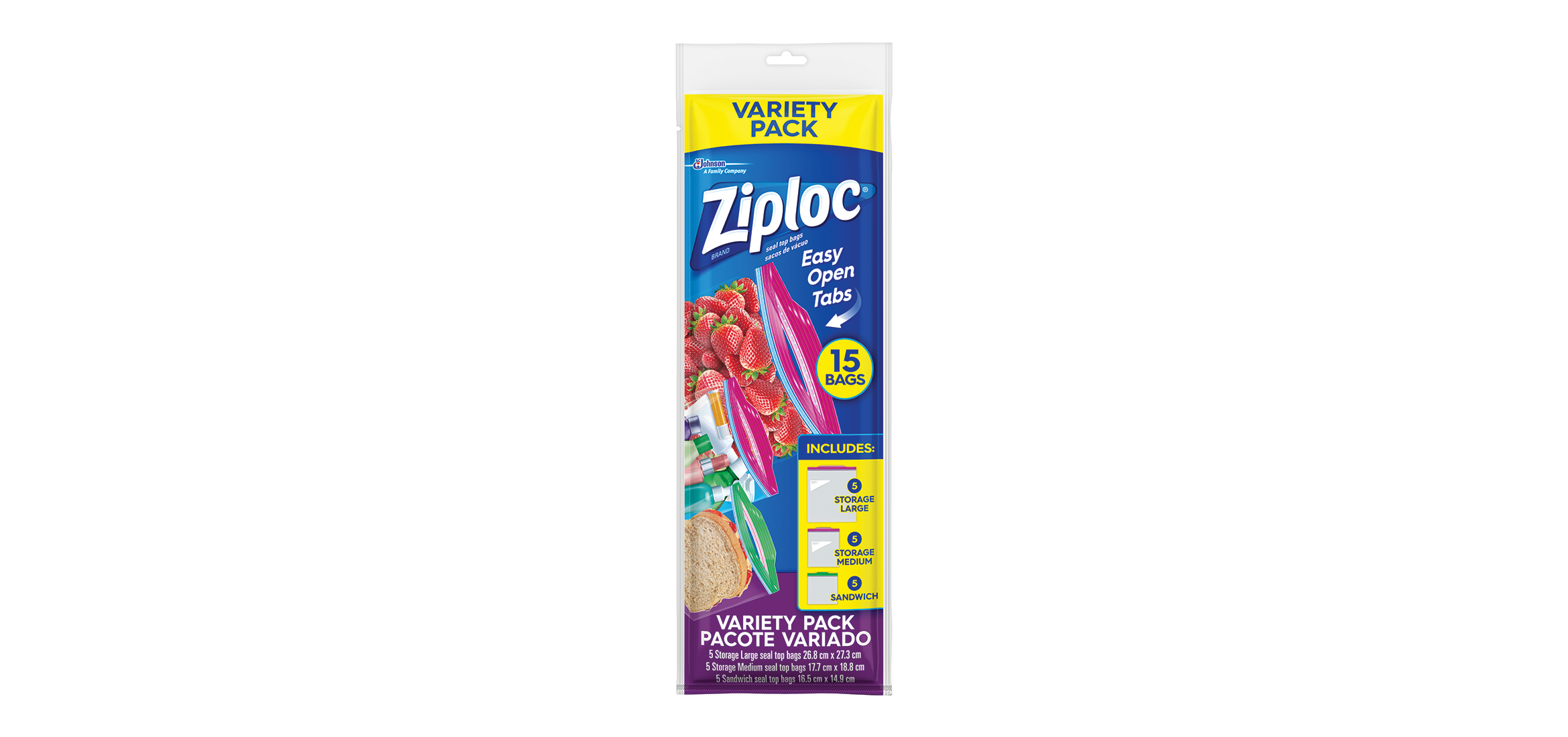Ziploc Gallon, Quart, Sandwich, and Snack Storage Bags - Variety